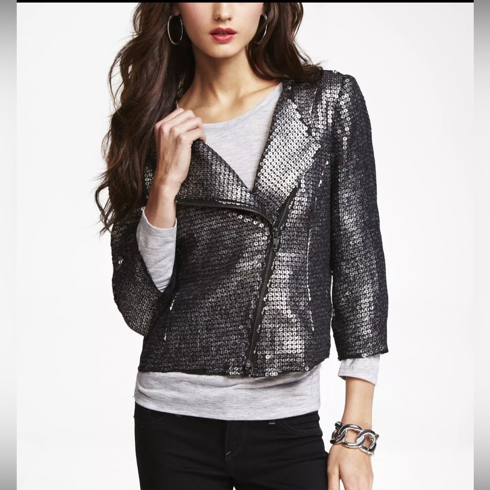 EXPRESS Sequin Zip Jacket Size M